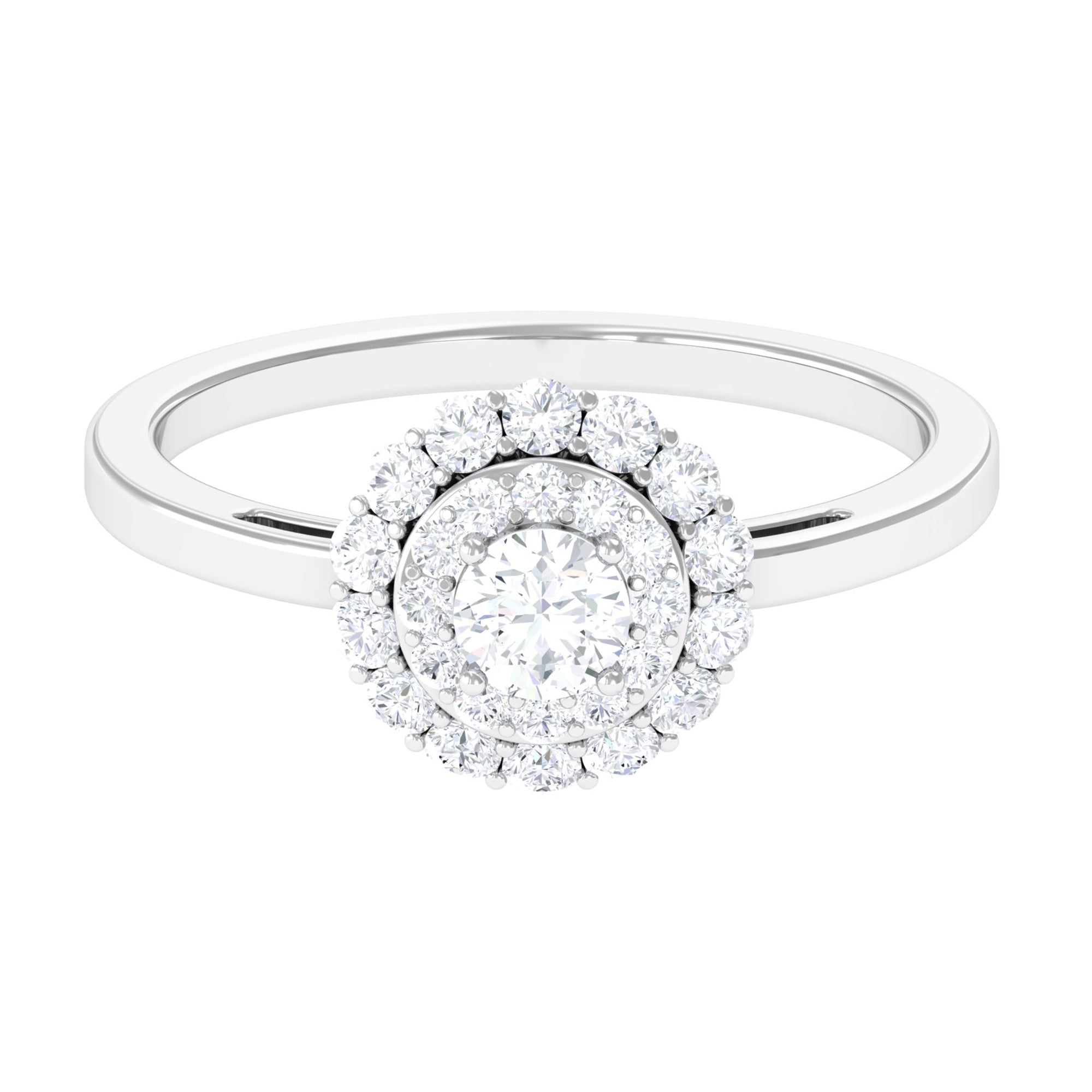 1.25 CT Certified Zircon Vintage Inspired Double Halo Ring