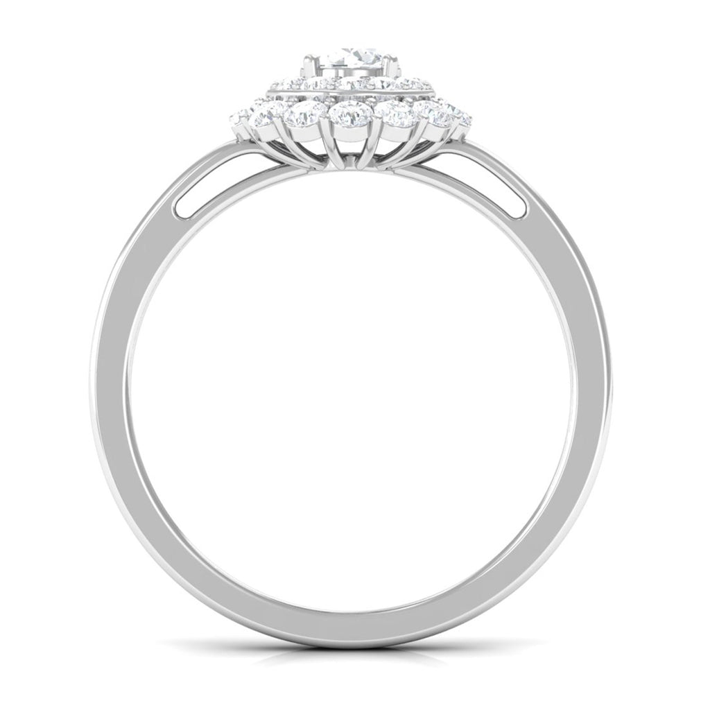 1.25 CT Certified Zircon Vintage Inspired Double Halo Ring