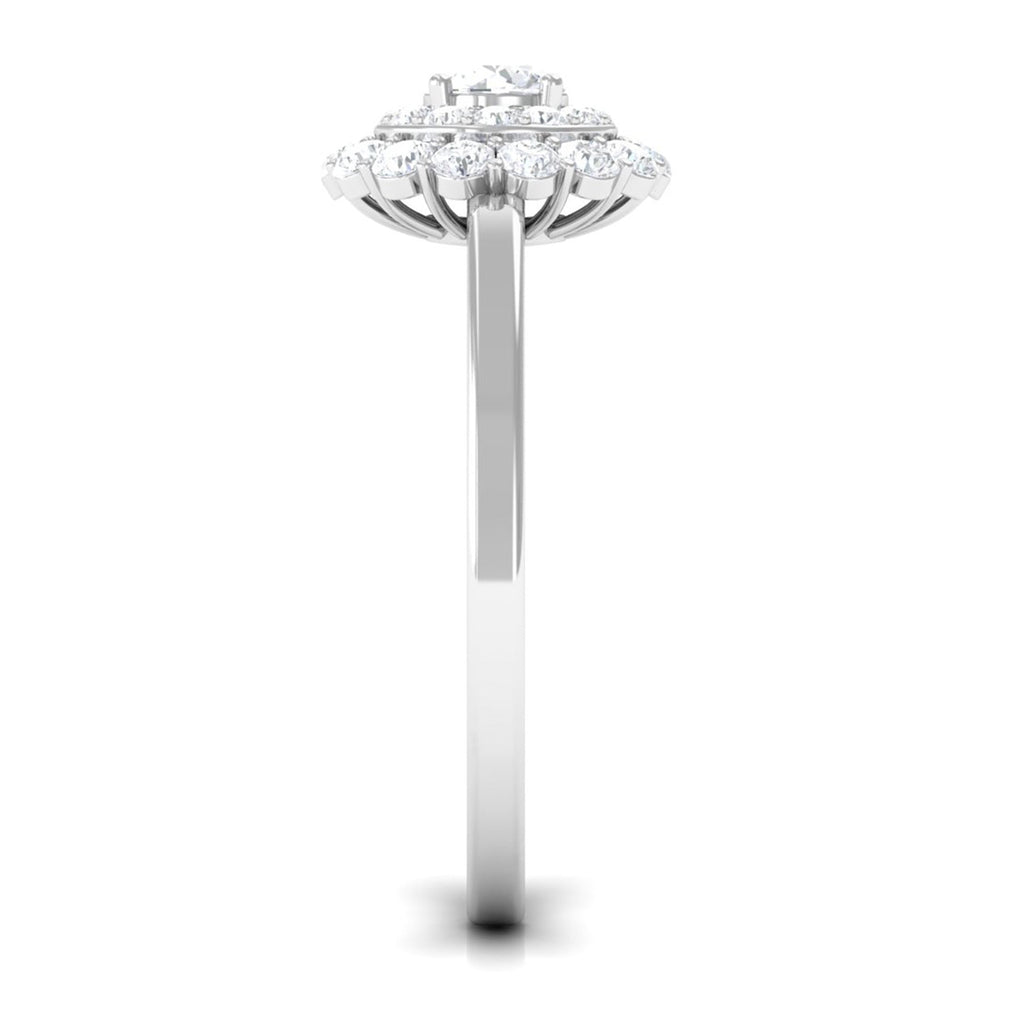 1.25 CT Certified Zircon Vintage Inspired Double Halo Ring