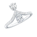 Pear and Round Cut Moissanite Toi et Moi Engagement Ring