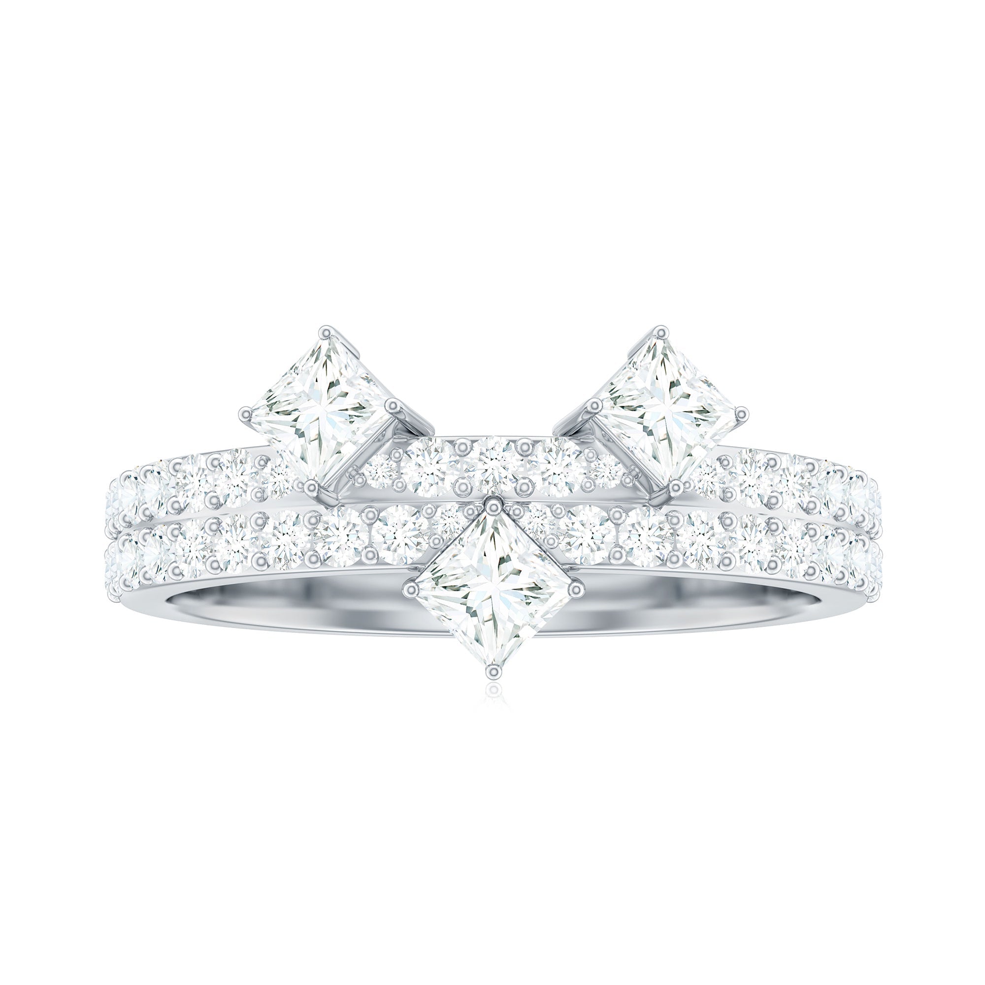 1.50 CT Designer Zircon Band Ring in Prong Setting