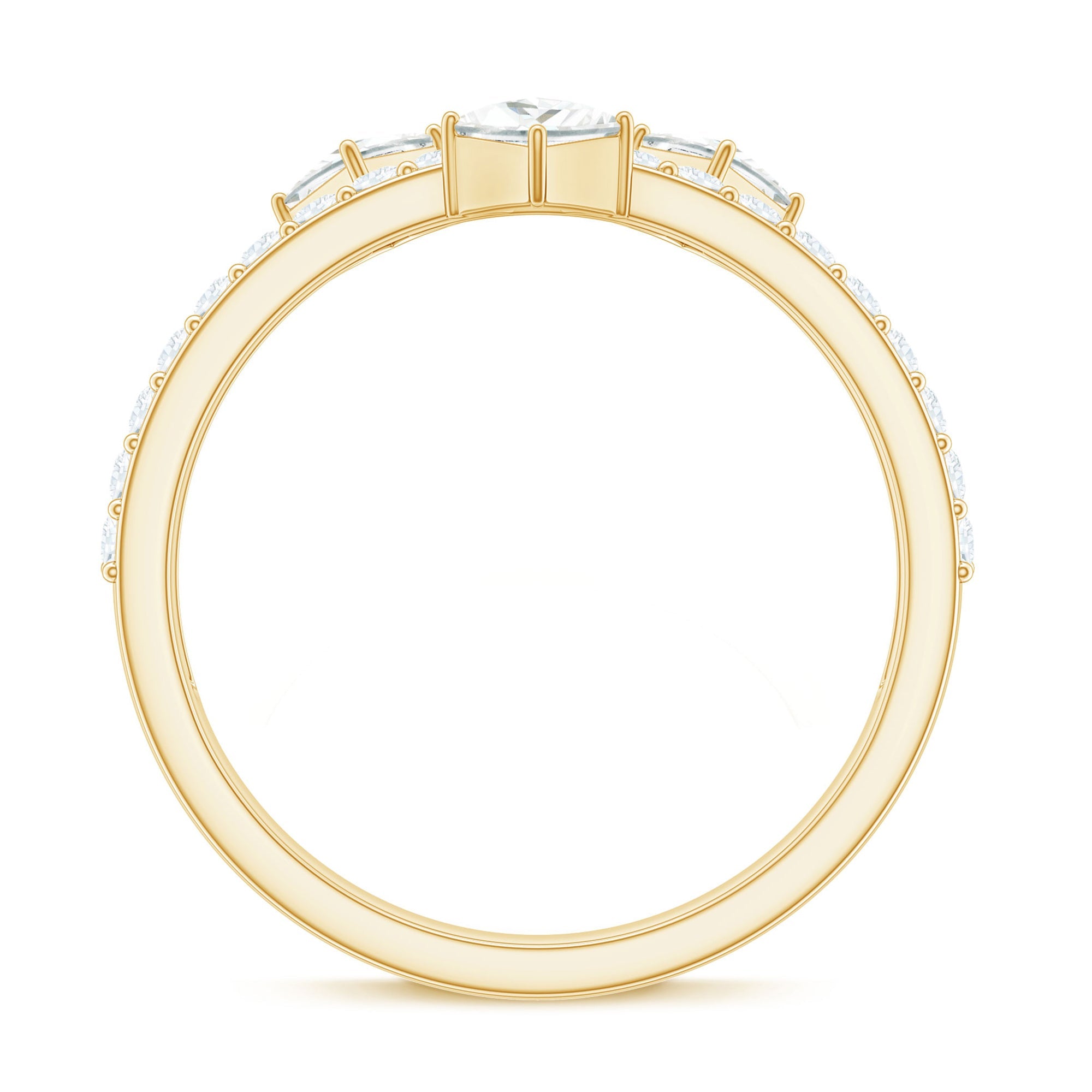 1.50 CT Designer Zircon Band Ring in Prong Setting