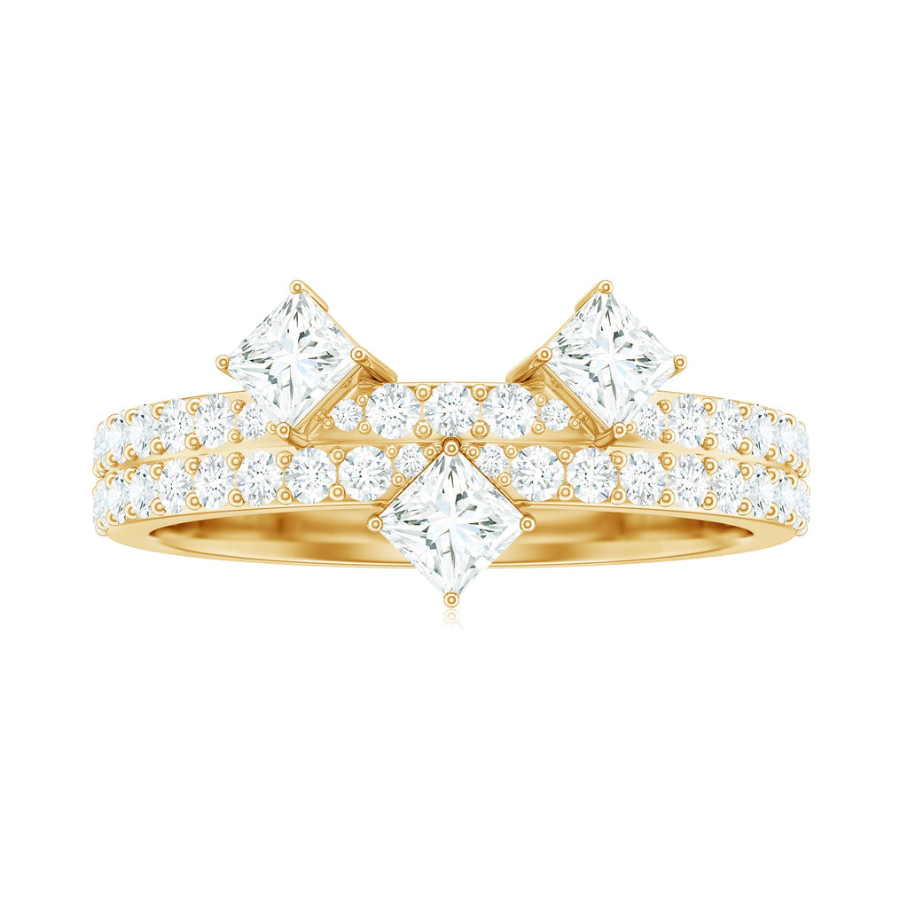 1.50 CT Designer Zircon Band Ring in Prong Setting
