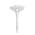 Oval Cut Moissanite Halo Engagement Ring with Split Shank