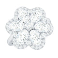 5.50 CT Oval and Round Cut Zircon Floral Statement Ring