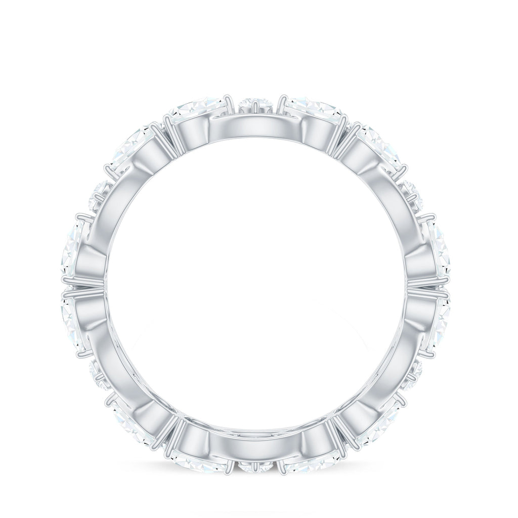 Round and Pear Cut Cubic Zirconia Wedding Band for Women