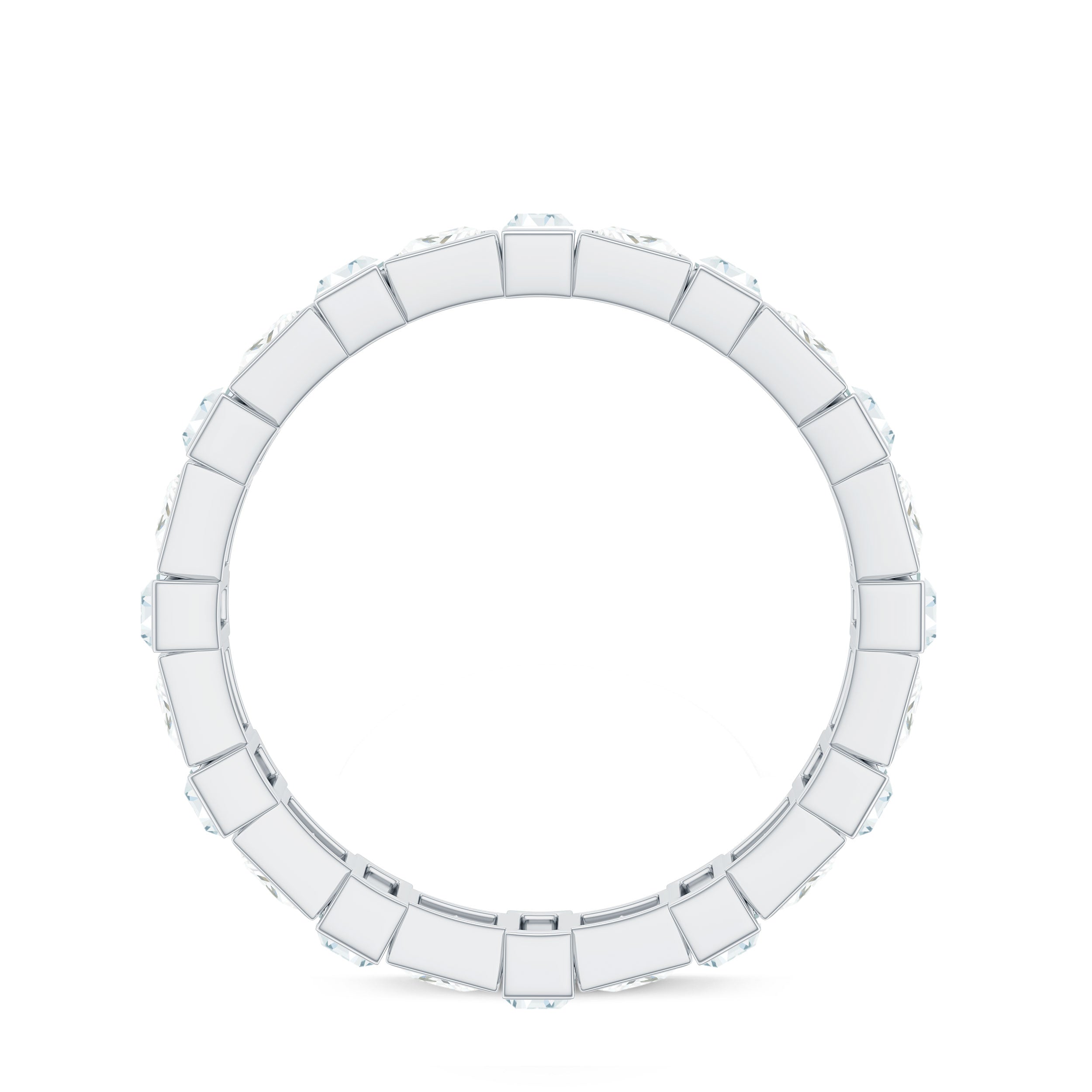 Princess and Baguette Cut Zircon Alternate Eternity Ring