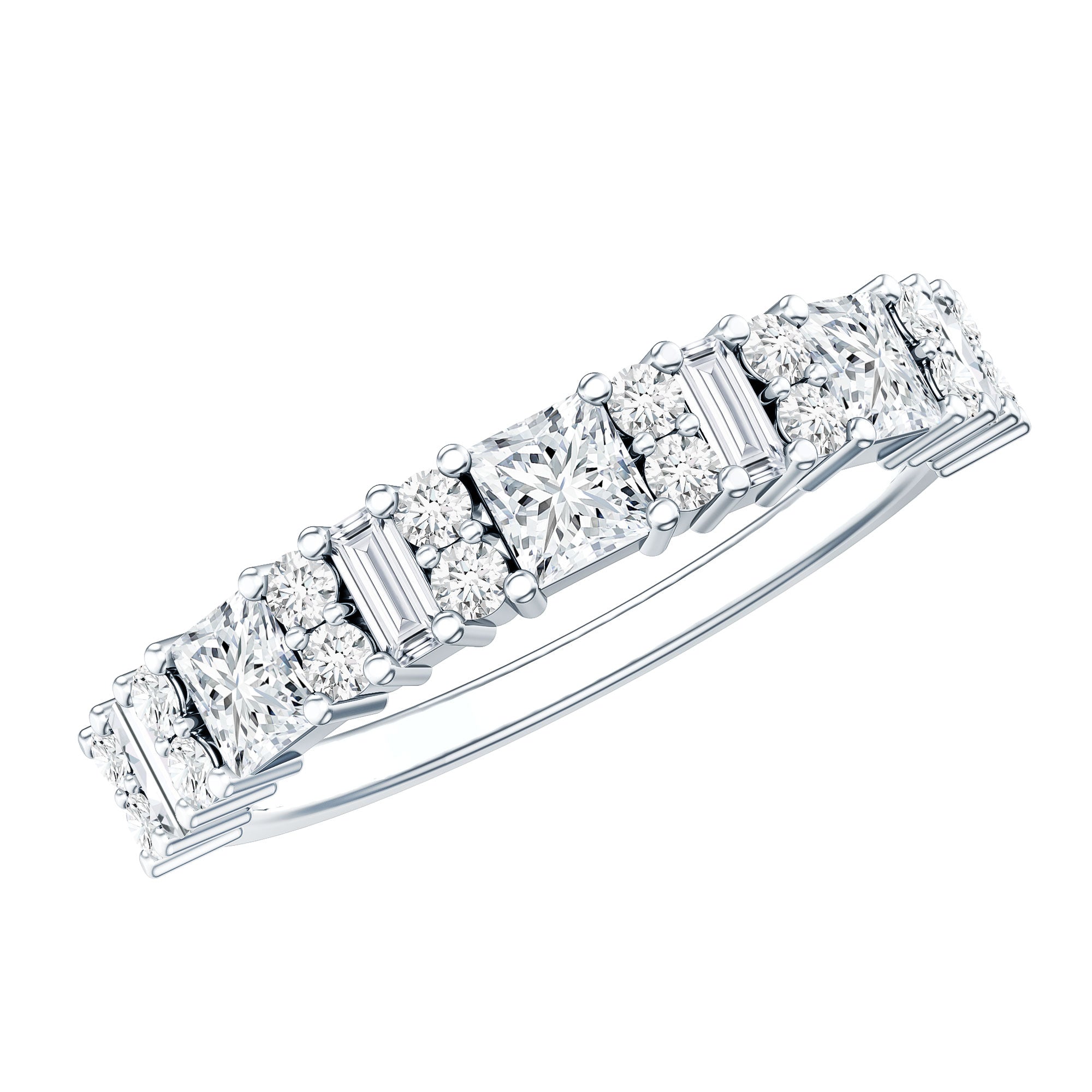 Designer Cubic Zirconia Half Eternity Band Ring