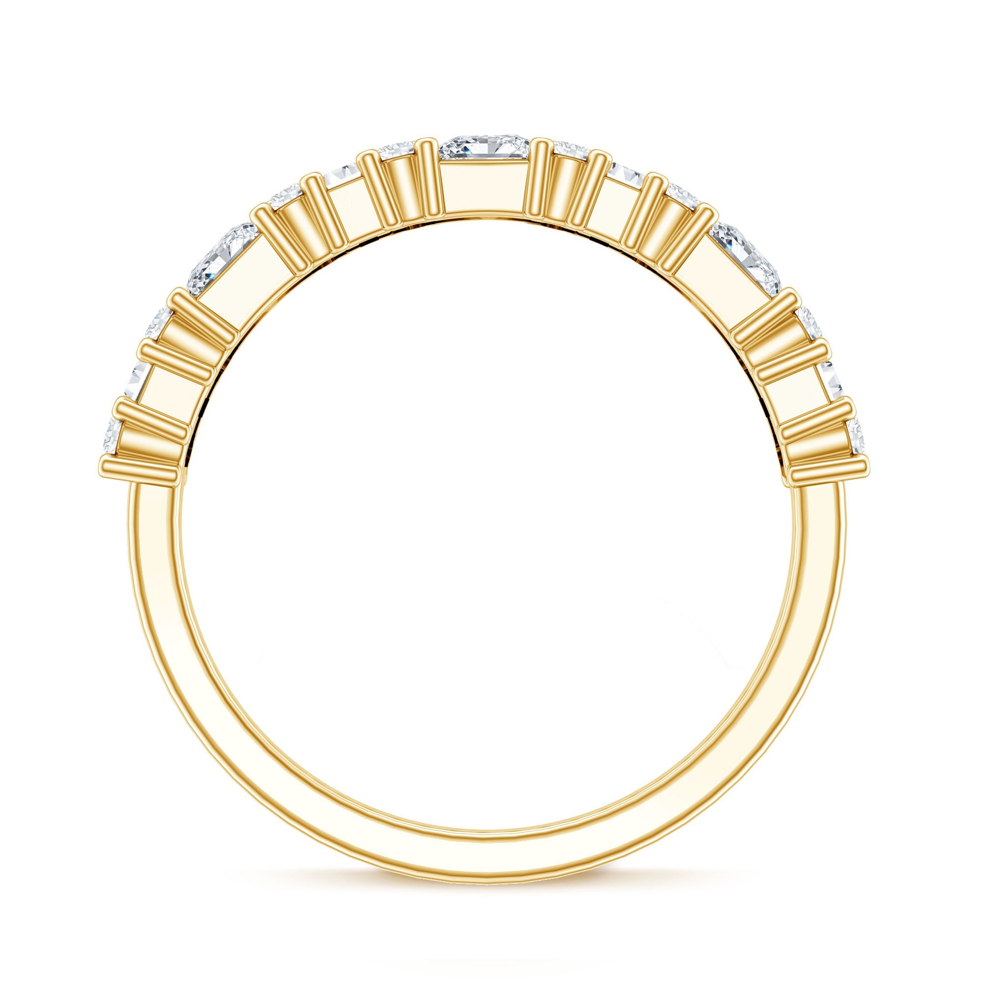Designer Cubic Zirconia Half Eternity Band Ring