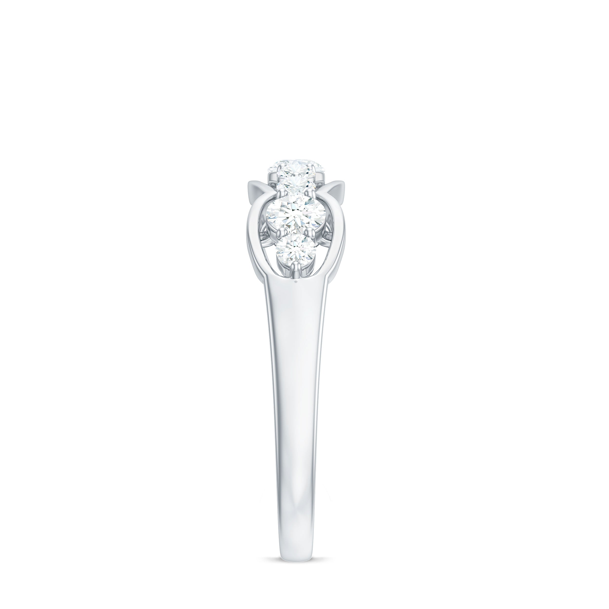 Round Cut Cubic Zirconia Anniversary Ring for Women