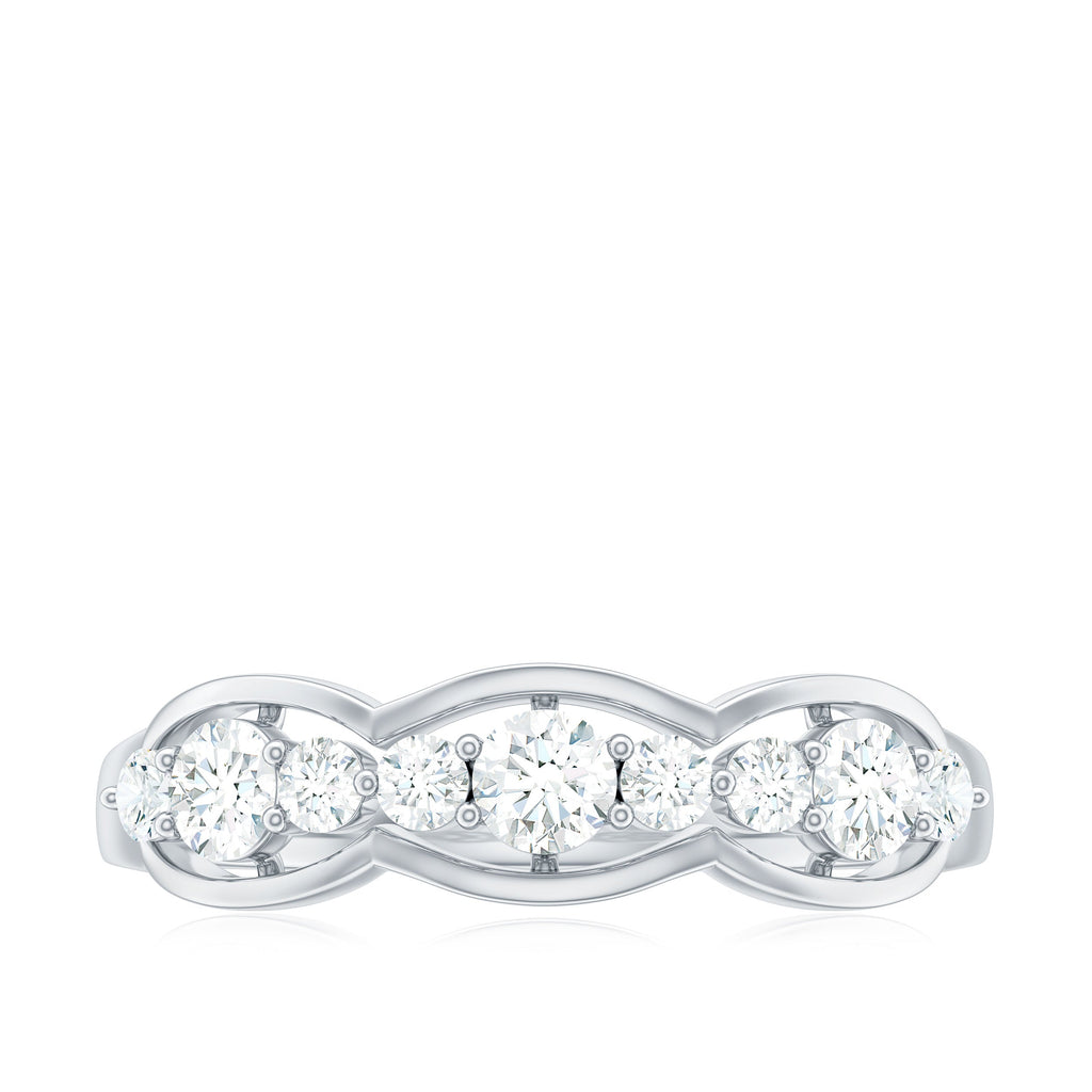Round Cut Cubic Zirconia Anniversary Ring for Women