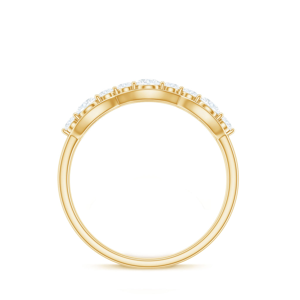 Round Cut Cubic Zirconia Anniversary Ring for Women