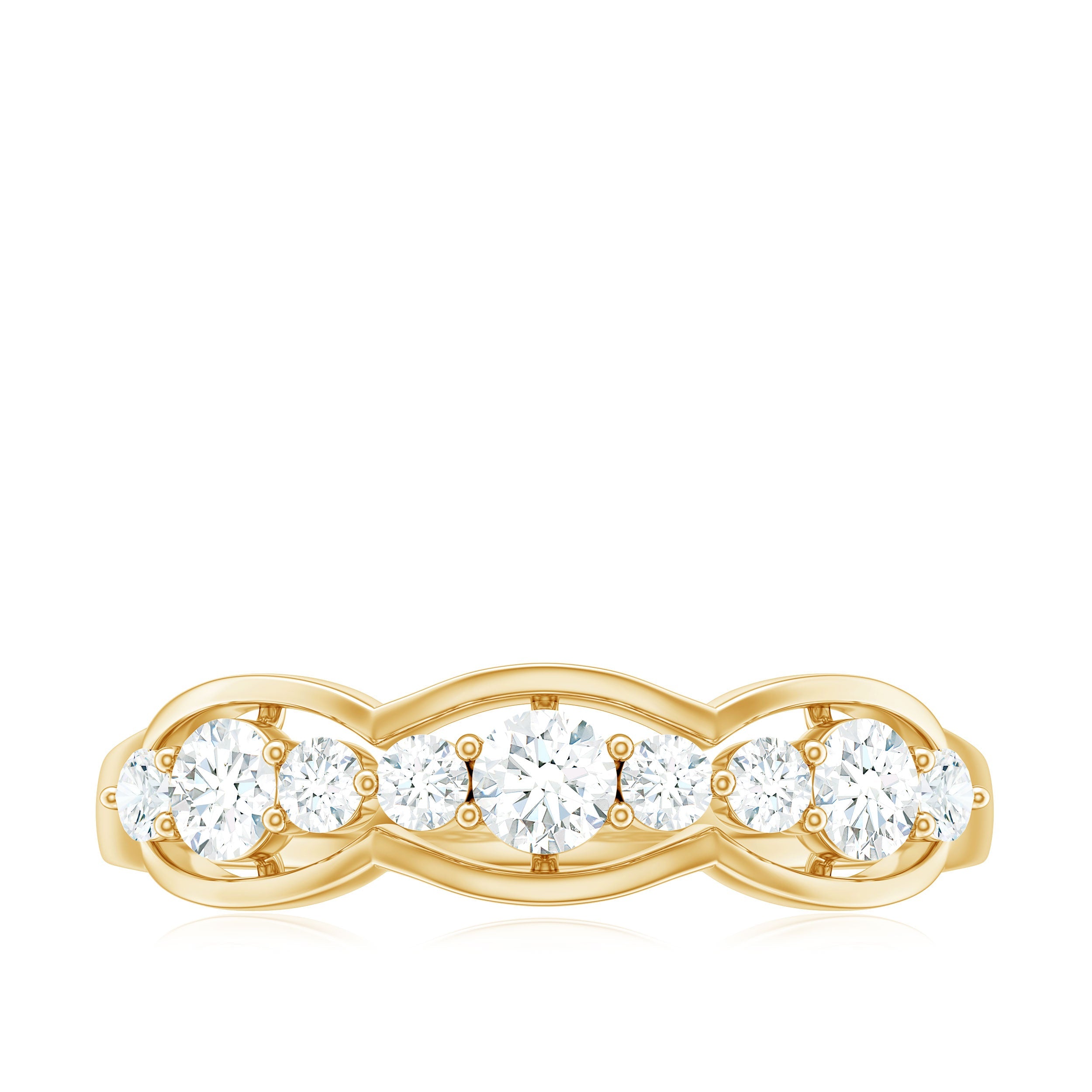 Round Cut Cubic Zirconia Anniversary Ring for Women