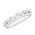 Marquise and Round Cut Zircon Half Eternity Stackable Ring