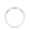 Certified Baguette and Round Moissanite Half Eternity Ring