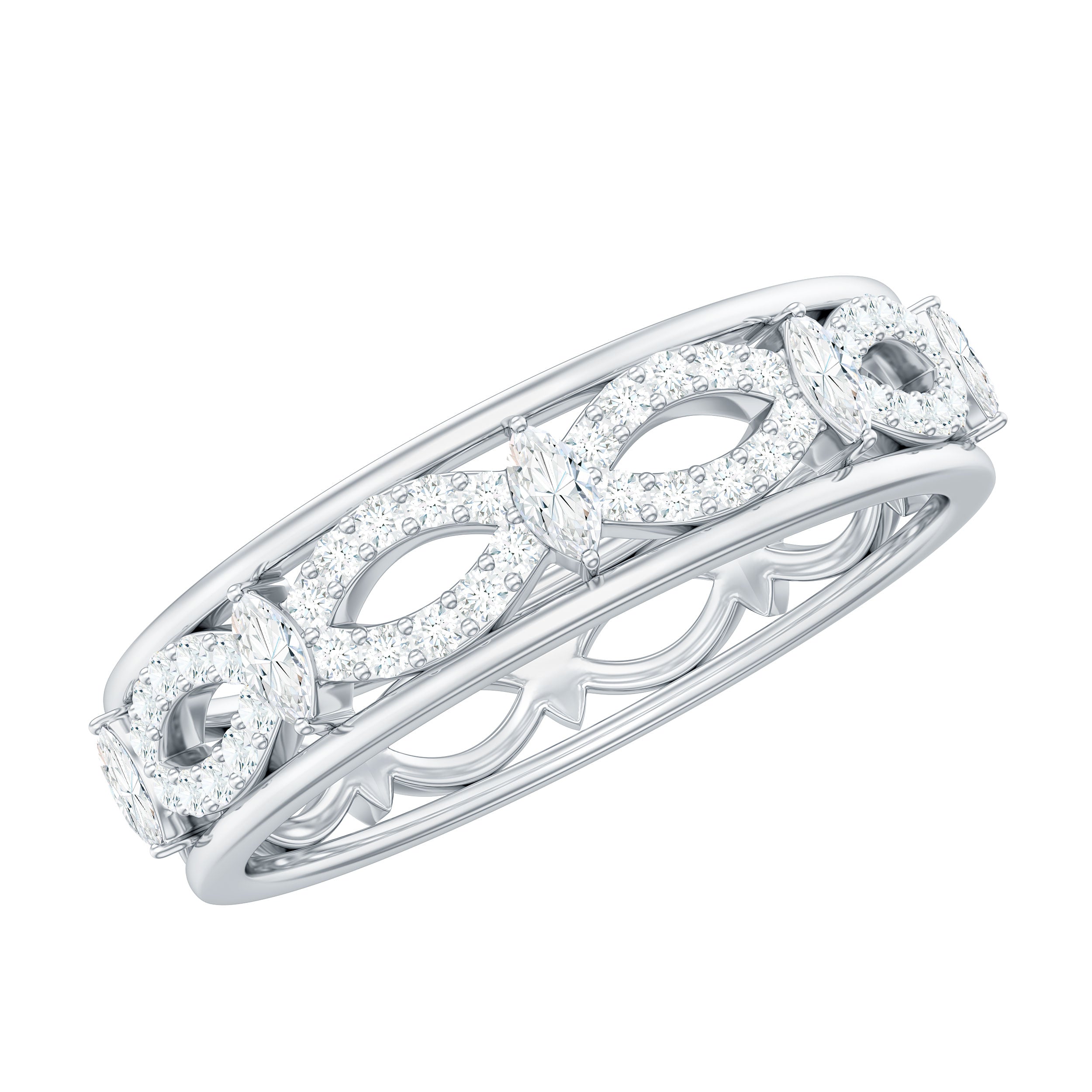 Simulated Diamond Infinity Wedding Band Ring