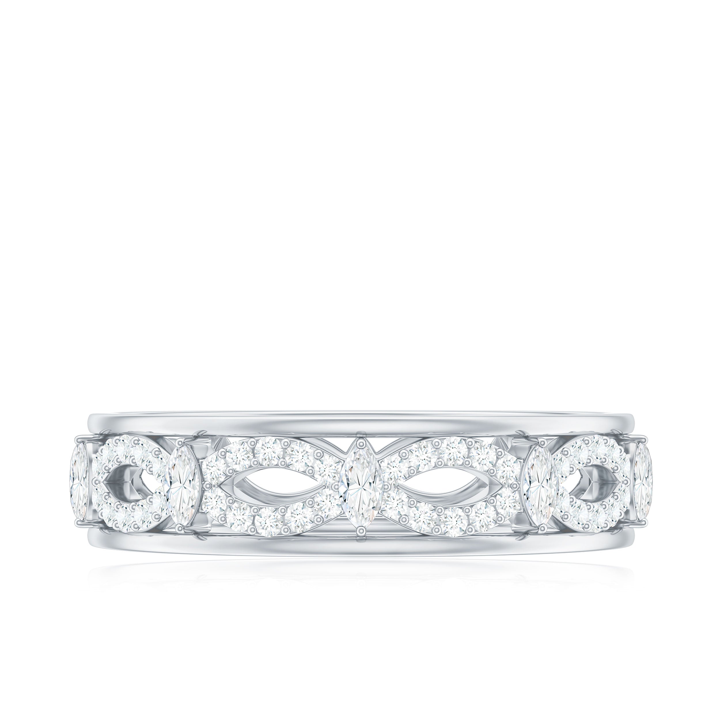 Simulated Diamond Infinity Wedding Band Ring
