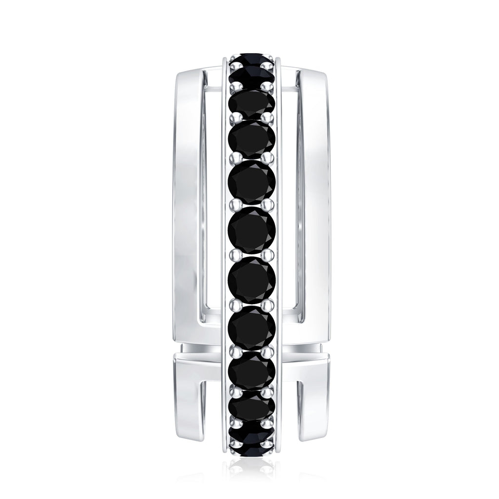 Certified Lab Created Black Diamond Wedding Band for Men