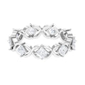 Princess Cut Cubic Zirconia Crossover Eternity Band Ring