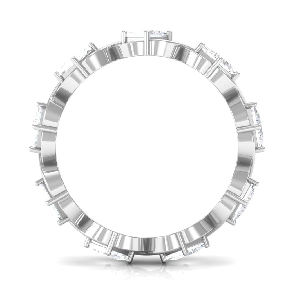 Princess Cut Cubic Zirconia Crossover Eternity Band Ring