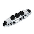 Certified Lab Grown Black and White Diamond Wedding Eternity Ring