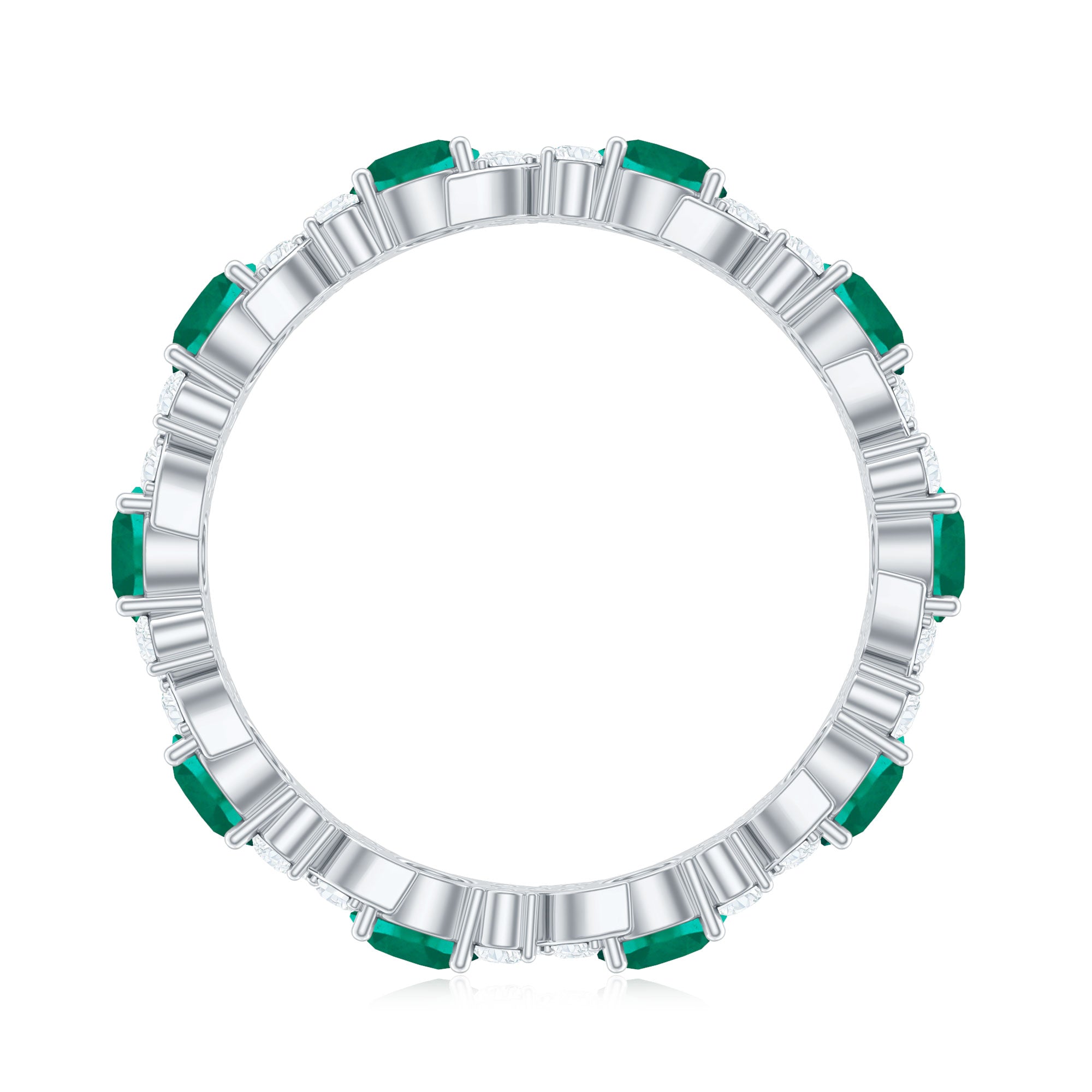 Elegant Lab Grown Emerald Diamond Eternity Wedding Band