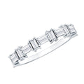 Baguette Cut Cubic Zirconia Designer Half Eternity Ring