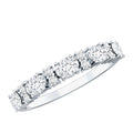 Oval and Round Cubic Zirconia Half Eternity Wedding Band