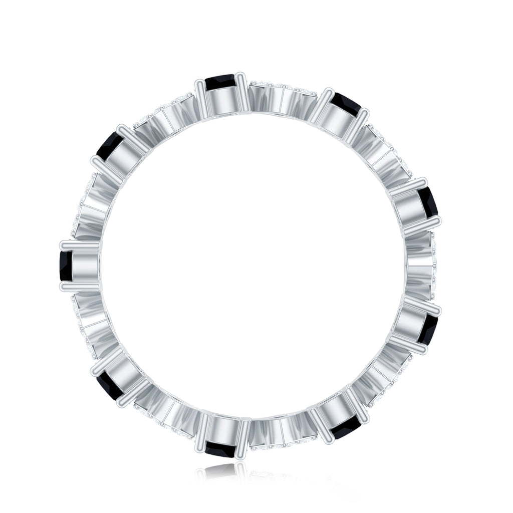Lab Grown Black and White Diamond Eternity Ring for Women