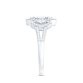 Certified Moissanite Unique Engagement Ring in Split Shank