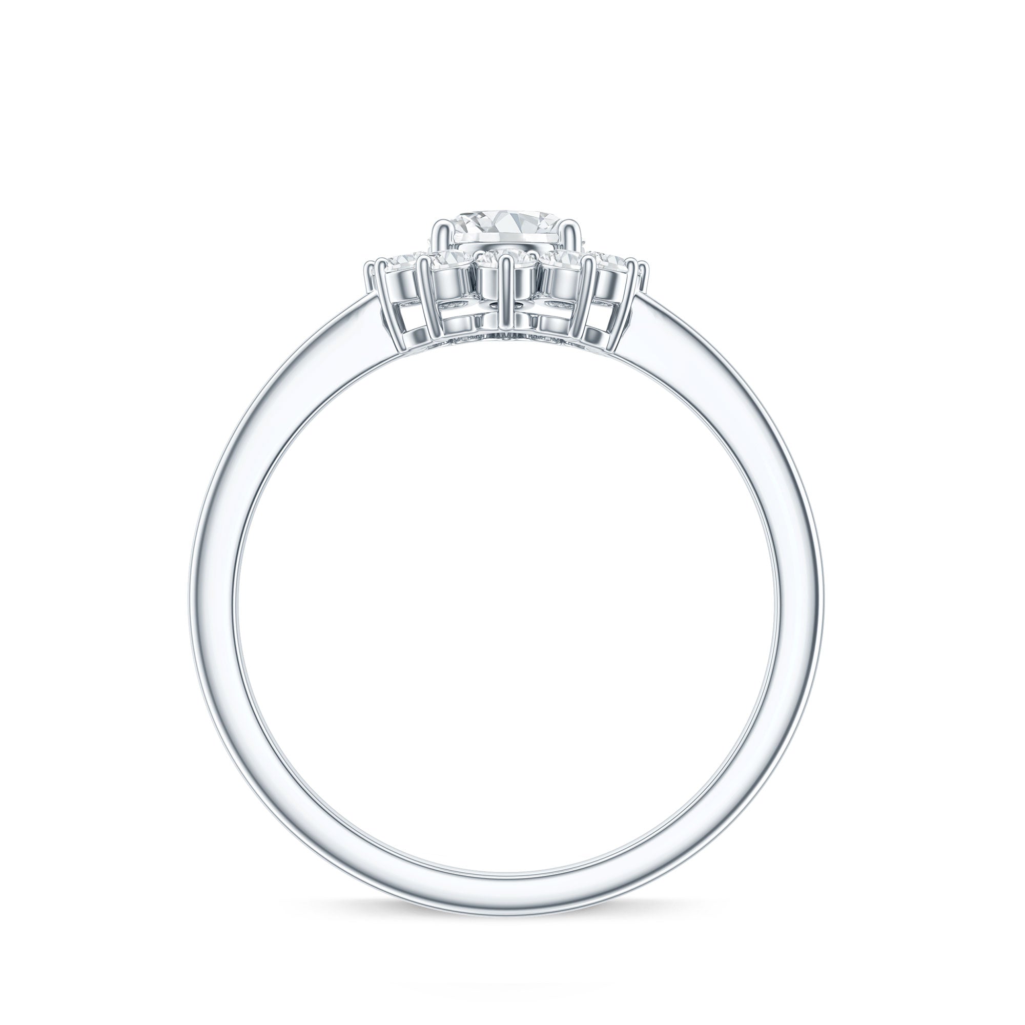 2 CT Princess Diana Inspired Oval Cut Zircon Halo Engagement Ring