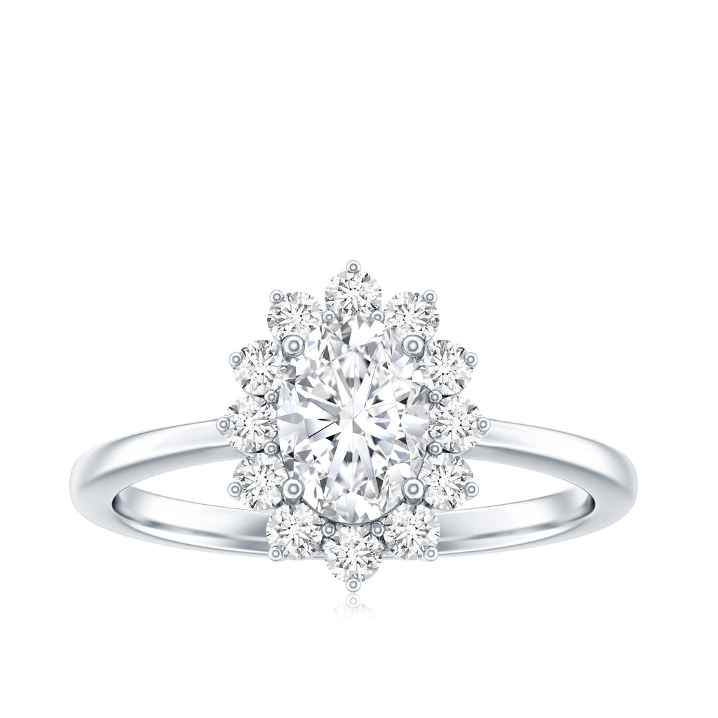 2 CT Princess Diana Inspired Oval Cut Zircon Halo Engagement Ring