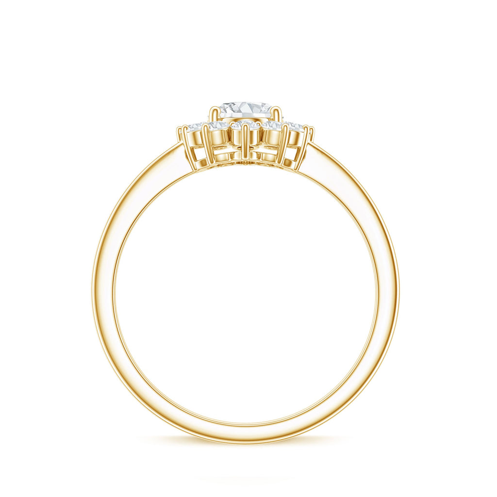 2 CT Princess Diana Inspired Oval Cut Zircon Halo Engagement Ring