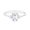 2 CT Octagon Cut Simulated Diamond Trio Engagement Ring