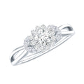 Split Shank Simulated Diamond Flower Engagement Ring