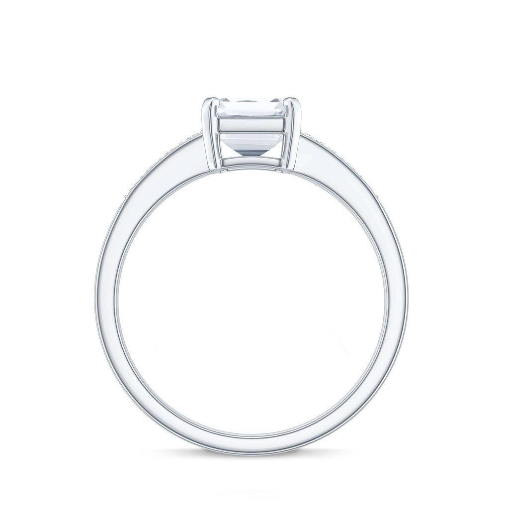 1.8 Carat Emerald Cut Cubic Zirconia Solitaire Engagement Ring