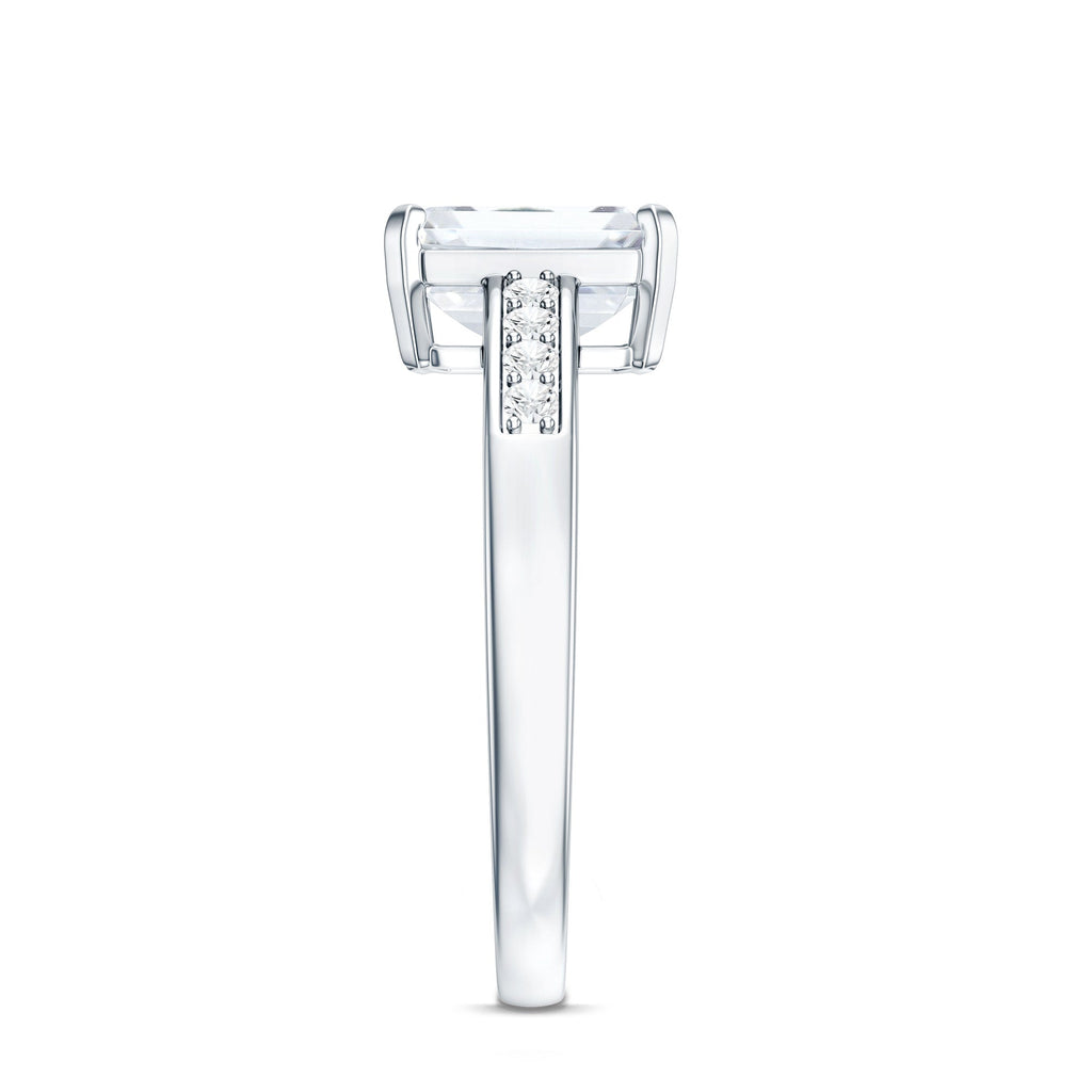 1.8 Carat Emerald Cut Cubic Zirconia Solitaire Engagement Ring