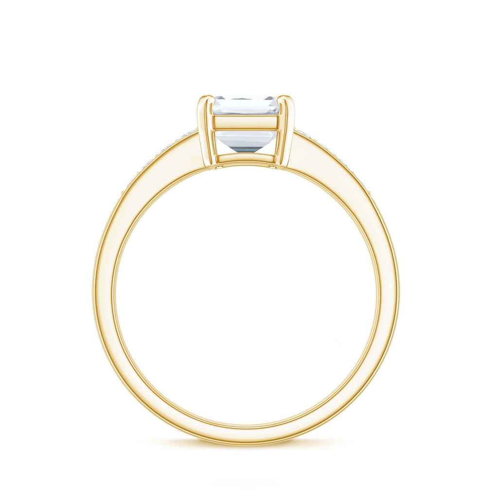 1.8 Carat Emerald Cut Cubic Zirconia Solitaire Engagement Ring