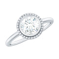 1 CT Round Cut Cubic Zirconia Solitaire Promise Ring in Bezel Setting