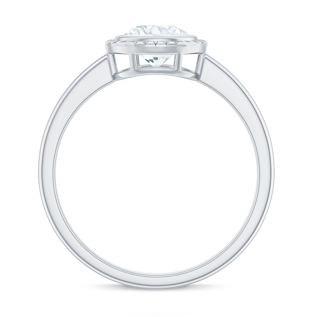 1 CT Round Cut Cubic Zirconia Solitaire Promise Ring in Bezel Setting