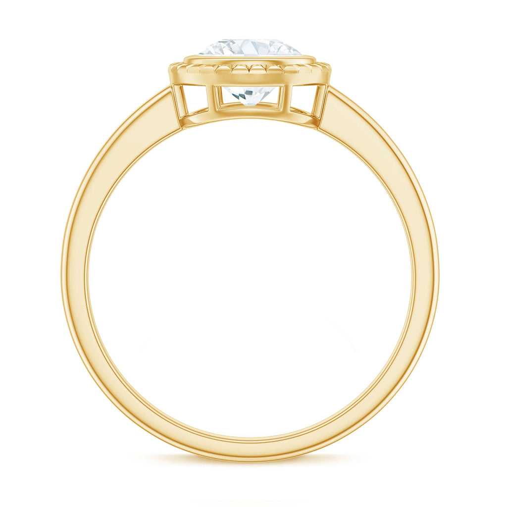 1 CT Round Cut Cubic Zirconia Solitaire Promise Ring in Bezel Setting