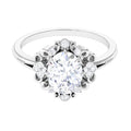 2 Carat Oval Cut Cubic Zirconia Vintage Inspired Engagement Ring