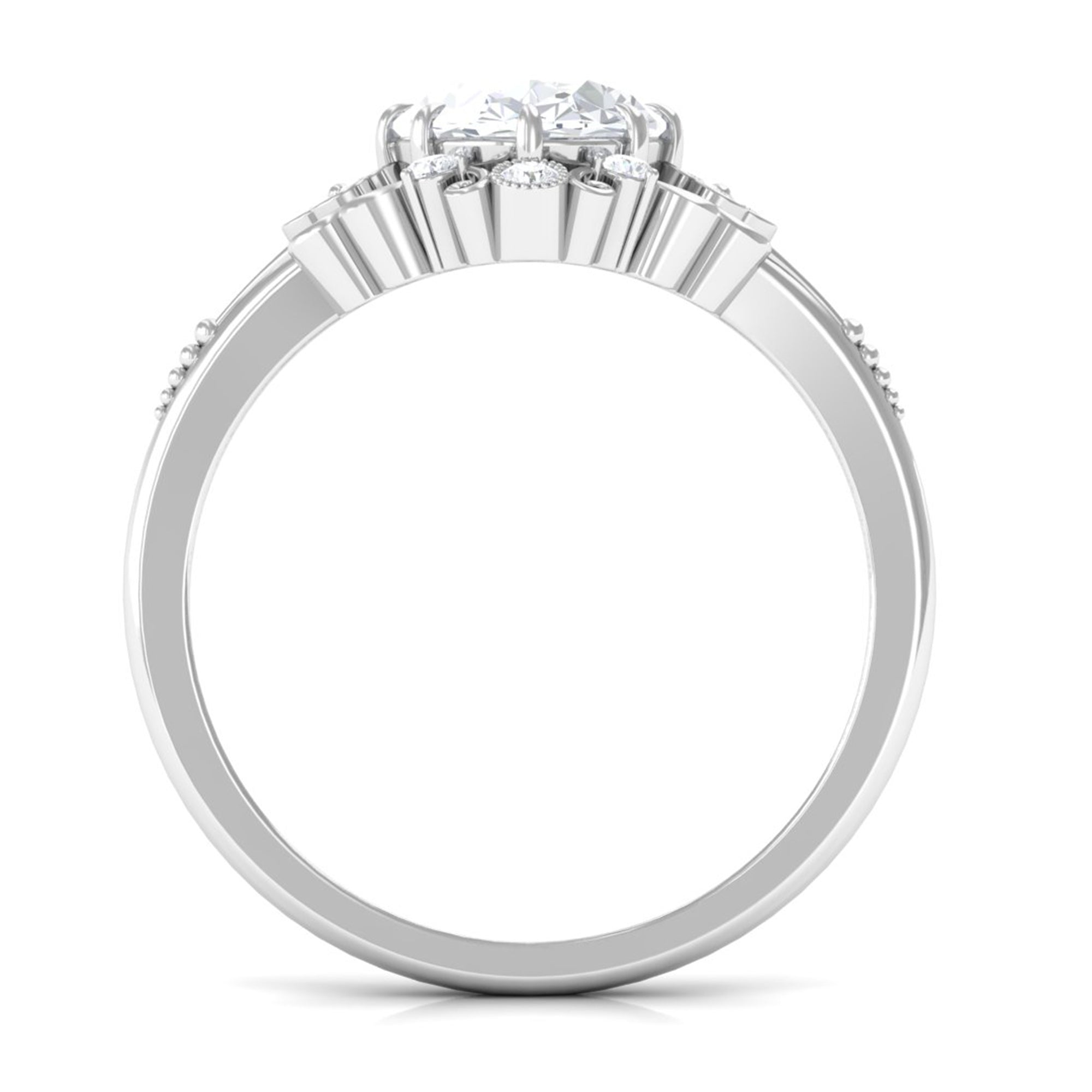 2 Carat Oval Cut Cubic Zirconia Vintage Inspired Engagement Ring