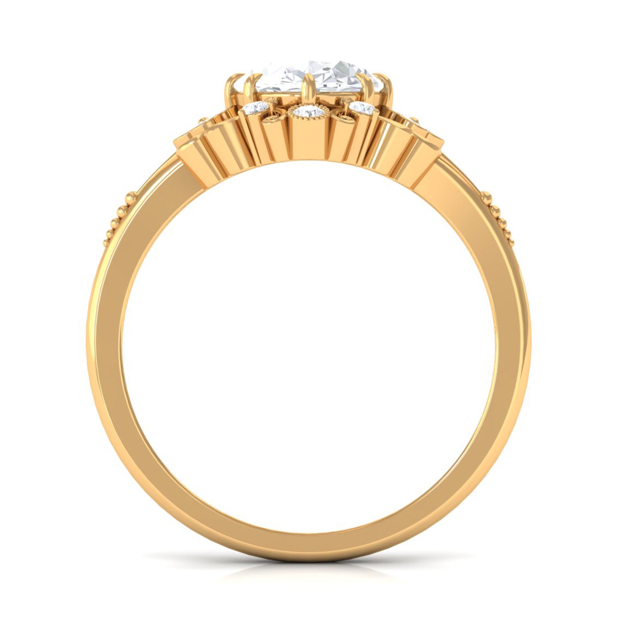 2 Carat Oval Cut Cubic Zirconia Vintage Inspired Engagement Ring
