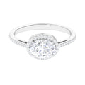2.5 CT Oval Simulated Diamond East West Halo Engagement Ring