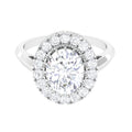 4.75 CT Vintage Style Oval Simulated Diamond Halo Engagement Ring
