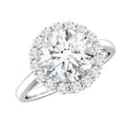 3 CT Round Shape Simulated Diamond Simple Halo Ring