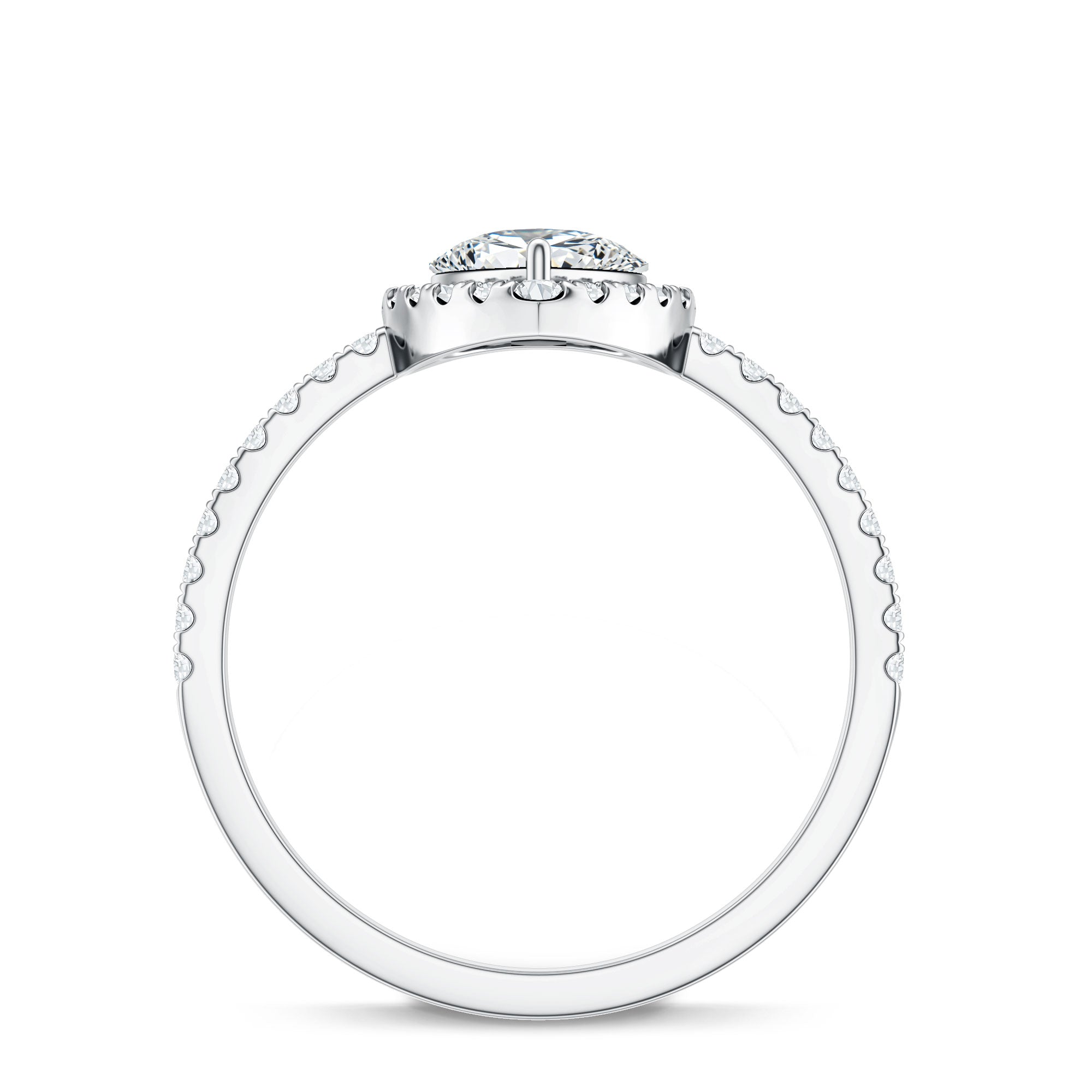 1.4 Carat Pear Shaped Simulated Diamond Halo Engagement Ring