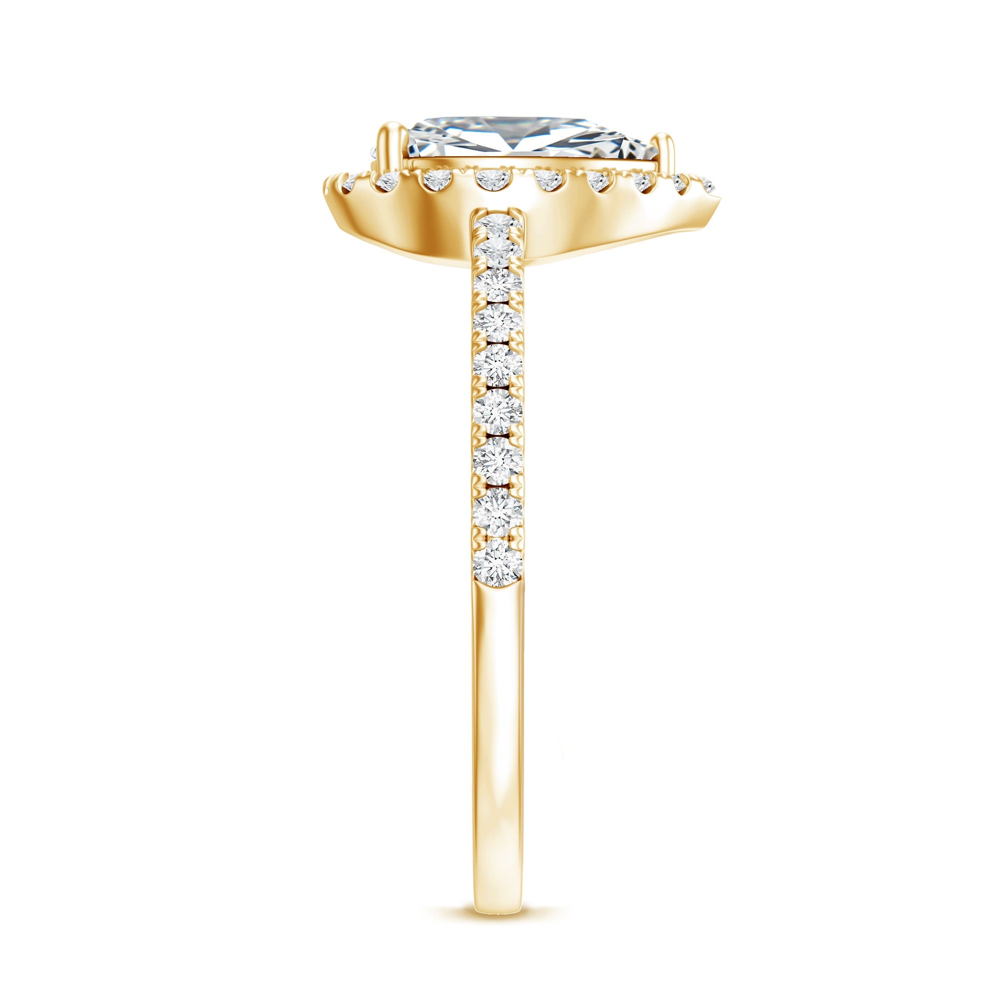 1.4 Carat Pear Shaped Simulated Diamond Halo Engagement Ring