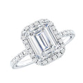 2.8 Carat Emerald Cut Cubic Zirconia Halo Engagement Ring